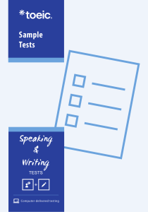 TOEIC Speaking & Writing Sample Tests: Computer-Delivered Practice