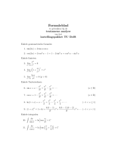 TU Delft Analyse Formuleblad