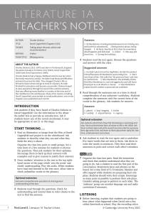 Literature 1A Teacher's Notes: David Copperfield by Charles Dickens