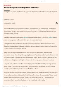 Austria's Political Elite & Ren&eacute; Benko's Rise