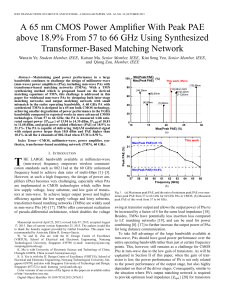 65 nm CMOS Power Amplifier: Peak PAE 18.9%+ (57-66 GHz)