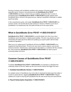 QuickBooks Error PS107: Fix Payroll Update Issues