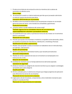Cuestionario de Cadena de Suministro y Log&iacute;stica