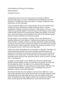 Socioeconomic Impact on Jamaican Adolescents: A Summary