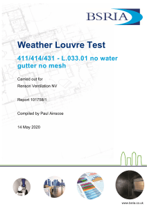 Weather Louvre Test Report: Renson 411/414/431 Performance (2020)