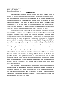 Postpartum Depression: A Nursing Care Book Reflection & Interventions