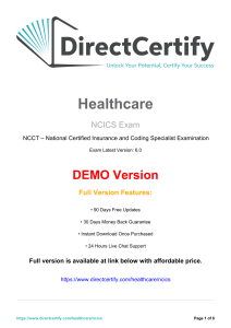 NCICS Exam Prep: Healthcare Coding Certification