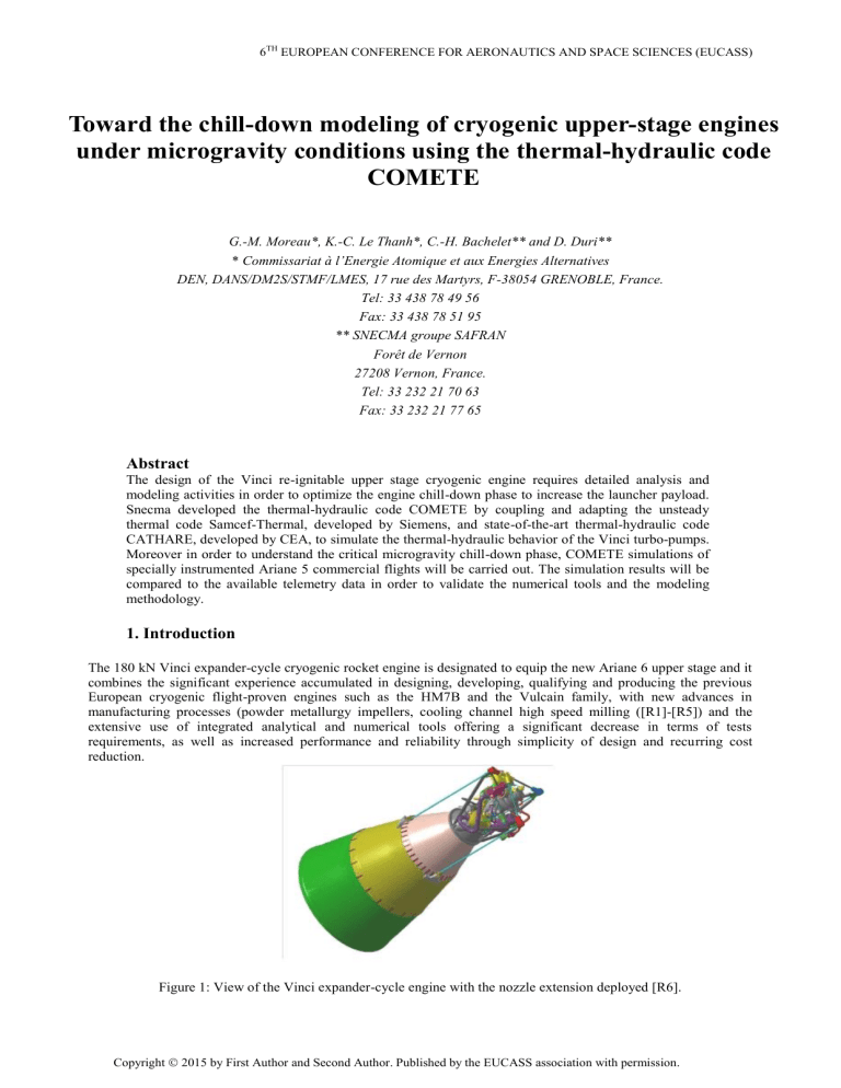 Cryogenic Engine Chill-Down Modeling in Microgravity with COMETE