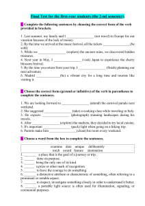 Final English Test for First-Year College Students (2nd Semester)