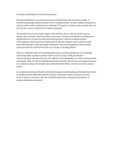 Protein Purification: Principles, Methods, and Techniques in Biochemistry