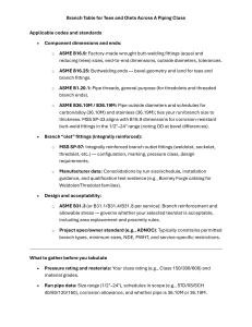Piping Branch Table Guide: Tees and Olets Specification