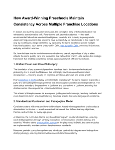 Preschool Franchise Consistency: How Award-Winning Schools Do It