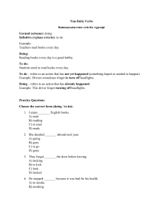 Non-Finite Verbs: Gerunds & Infinitives Practice