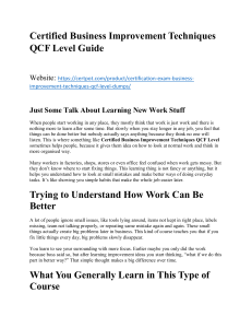 Business Improvement Techniques QCF Level Guide