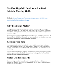 Certified Highfield Level Award in Food Safety in Catering Preparation Guide Essential Study Resources