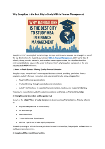 Bangalore: Best City for MBA in Finance Management