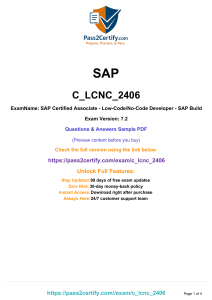 SAP C_LCNC_2406 Exam Questions & Answers Sample