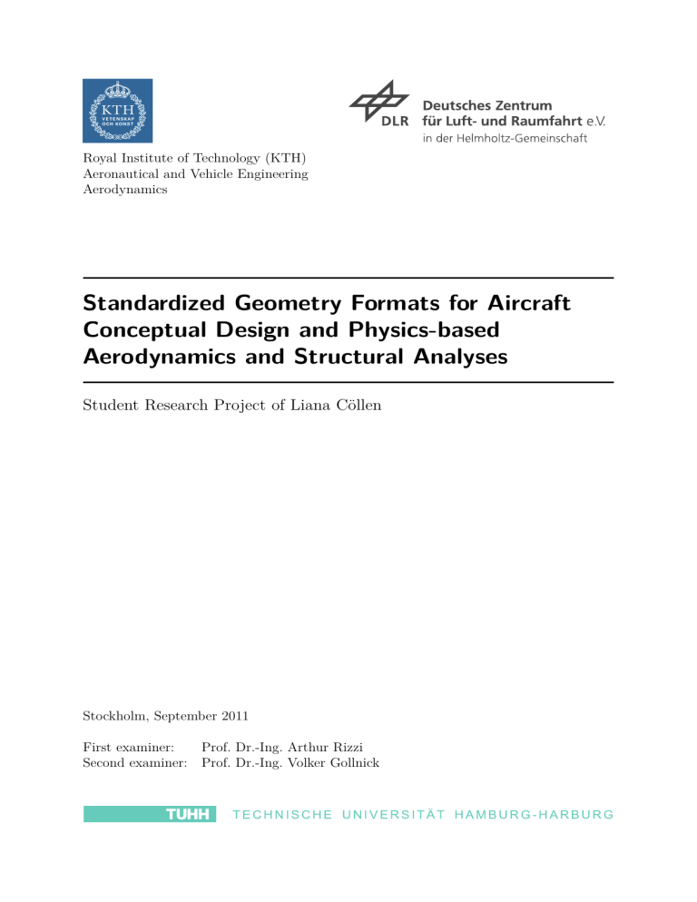 Standardized Geometry Formats for Aircraft Conceptual Design & Analyses