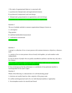 Organizational Behavior & Group Dynamics Quiz Questions