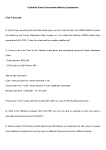Cashflow Game & Investment Metrics: CCR vs ROI Explained