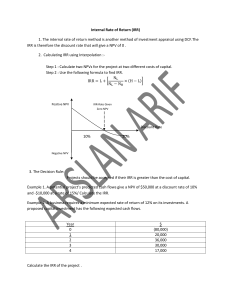 Internal Rate of Return (IRR): Calculation, Decision Rule & Analysis