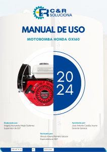 Manual de Usuario Motobomba Honda GX160