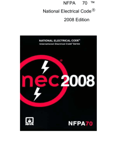 NFPA 70 National Electrical Code 2008 Edition - Electrical Safety Standards