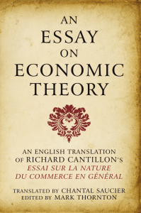 An Essay on Economic Theory: Cantillon's Essai sur la Nature du Commerce