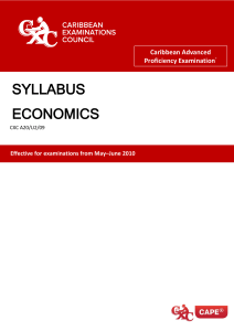 CAPE Economics Syllabus: Micro & Macroeconomics