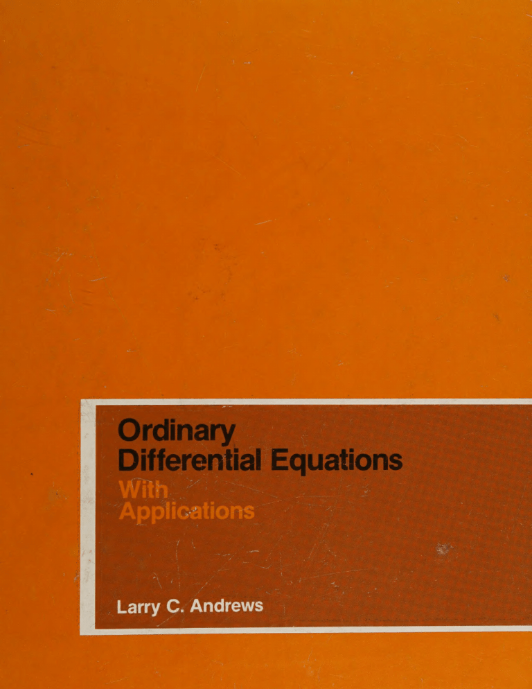 Ordinary Differential Equations with Applications - Larry C. Andrews