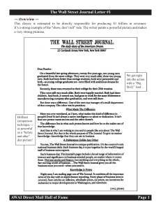 The Wall Street Journal Letter #1: Direct Mail Copywriting Analysis