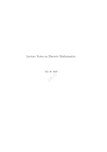 Lecture Notes on Discrete Mathematics