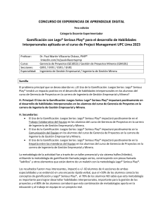 Gamificaci&oacute;n con Lego Serious Play en Gesti&oacute;n de Proyectos