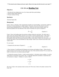 CEE 150 Bending Test Lab Manual: Force-Displacement & Plastic Hinge