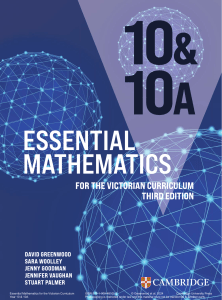 Essential Mathematics Year 10 & 10A Victorian Curriculum Textbook
