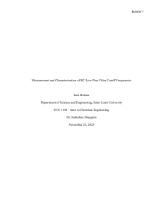 Measurement & Characterization of RC Low-Pass Filter Cutoff Frequencies