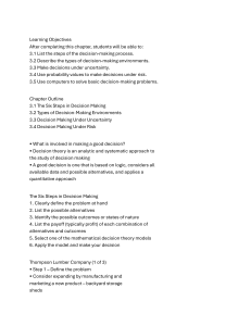 Decision Making Process: Steps, Environments, & Models