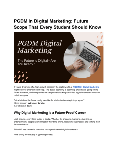 PGDM in Digital Marketing: Future Scope & Career Opportunities