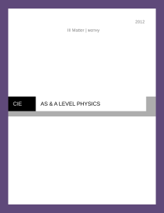 AS & A Level Physics Notes: Matter, Gases & Thermal Properties (2012)