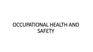 Occupational Health & Safety Definitions
