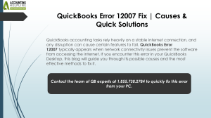 QuickBooks Error 12007 Fix: Causes & Solutions