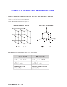 NaCl & SiO2: Structure and Properties Exam Questions