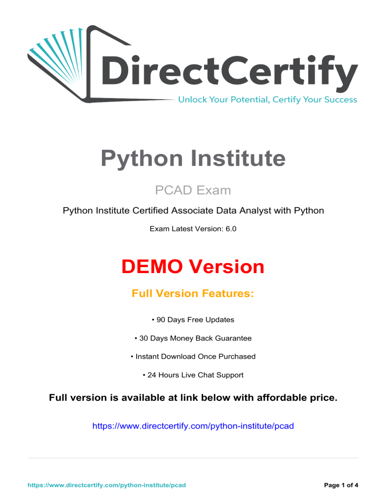 PCAD Practice Test Questions Answers