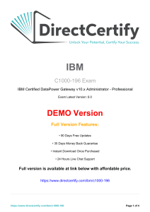 IBM C1000-196 Exam Demo: DataPower Gateway v10.x Admin