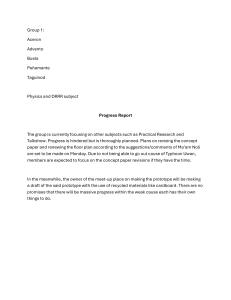 Group 1 Physics & DRRR Progress Report