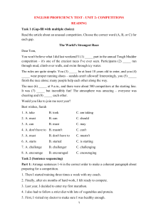 English Proficiency Test: Competitions - Unit 2