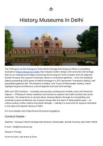 HTMuseum: Explore Delhi's History & Heritage