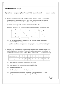 IB Math SL: Linear Regression Worksheet