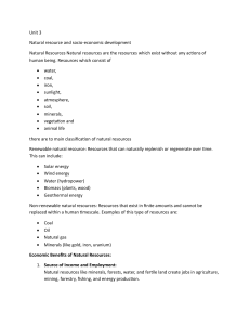 Natural Resources & Socio-Economic Development: Unit 3