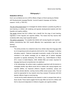 Speech & Language Disorder Research Bibliography